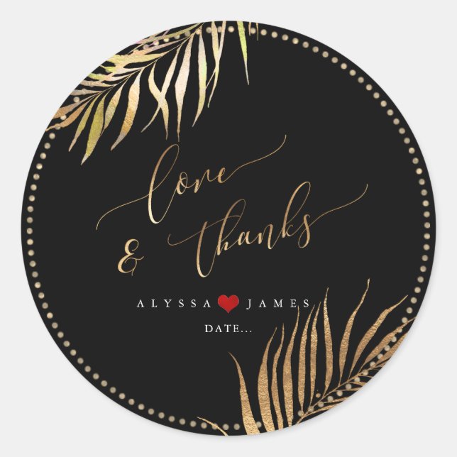 Adesivo Palmas Tropicais PixDezines Faux Dourado (Frente)