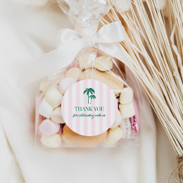 Adesivo Palmas verdes - faixas rosa