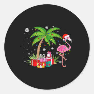 Adesivo Palmeira de Natal Flamingo Rosa Tropical Xmas Dive