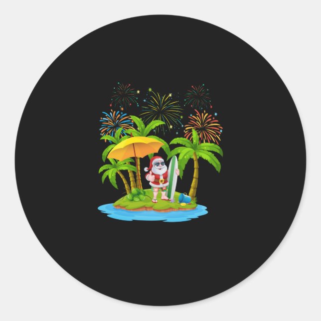 Adesivo Palmeira de Natal - Luzes tropicais de Natal (Frente)