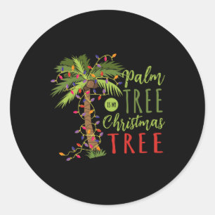 Adesivo Palmeira é meu Papai Noel de Natal Tropical Verão