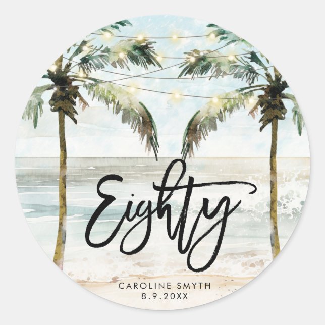 Adesivo palmeira tropical de praia 80 (Frente)