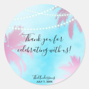 Adesivo Palmeiras & luzes cor-de-rosa sonhadoras da corda