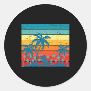 Adesivo Palmeiras Tropicais Retro E Verão De Praia Sunset