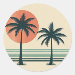 Adesivo Palmeiras tropicais retrô/vintage