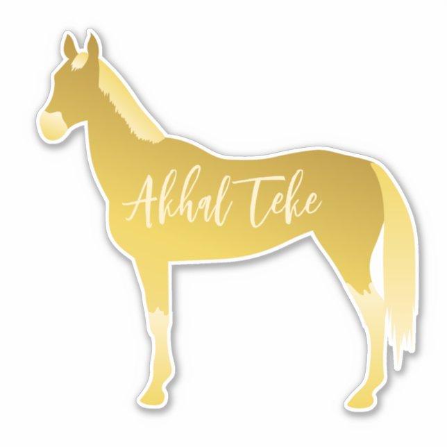Adesivo Palomino Akhal Teke Horse Silhouette Personalizáve (Frente)