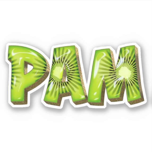 Adesivo Pam Name Kiwi Design Aufkleber Sticker (Frente)