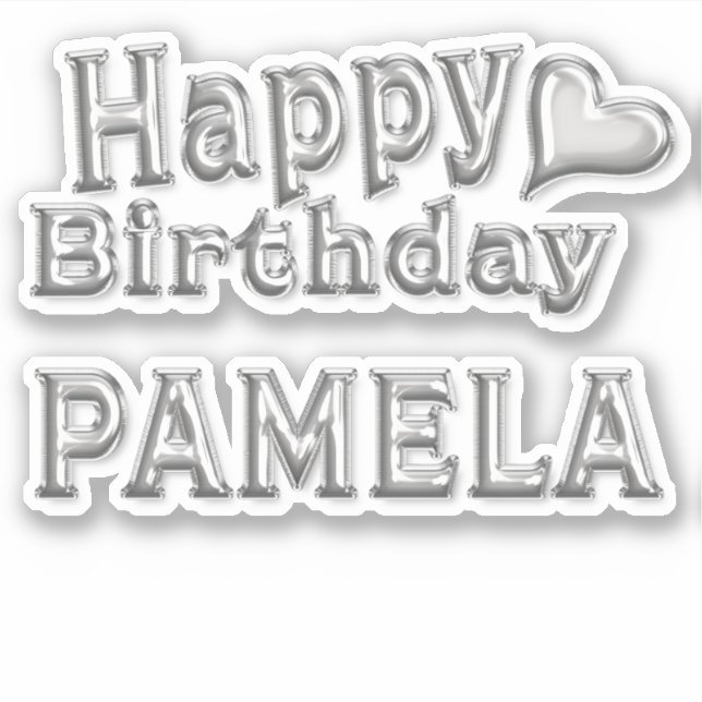 Adesivo Pamela Happy Birthday silver Aufkleber Sticker (Frente)