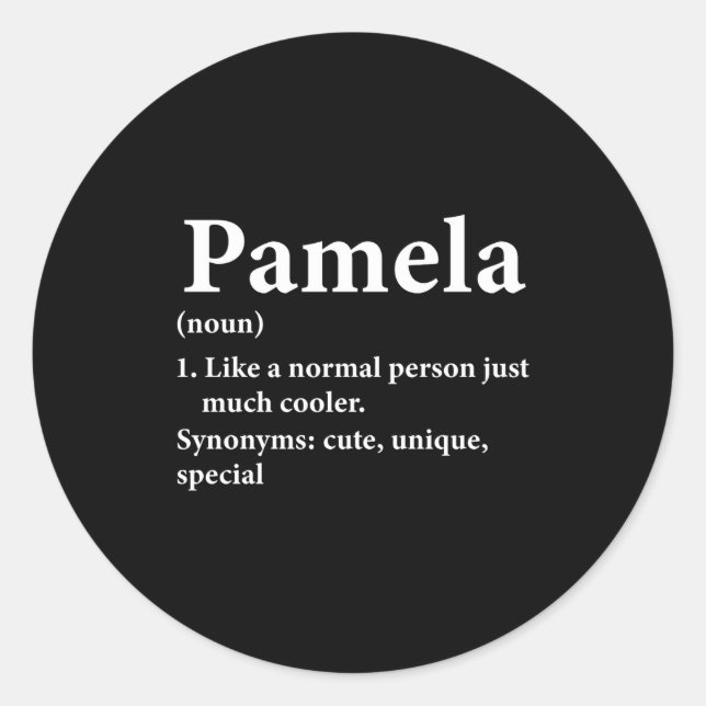 Adesivo Pamela Name Definition Funny D  (Frente)