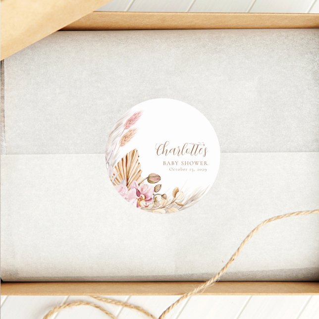 Adesivo Pampas Boêmian Rosa Dusty | CHÁ DE FRALDAS (Criador carregado)