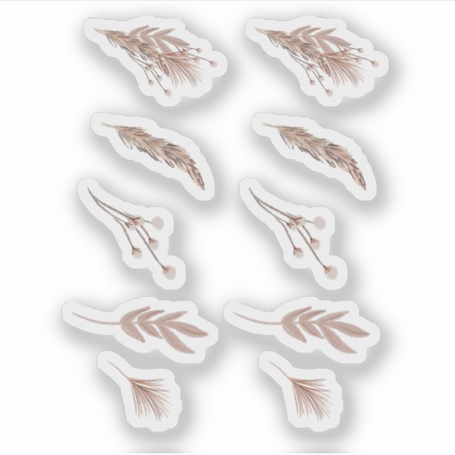 Adesivo Pampas Desenhadas À Mão Planner (Frente)