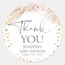 Adesivo Pampas Grass Dourado Confetti Obrigado