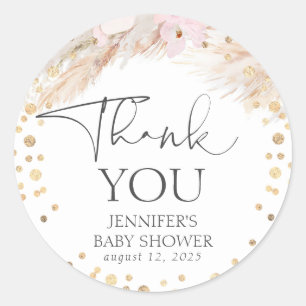 Adesivo Pampas Grass Dourado Confetti Obrigado