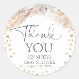 Adesivo Pampas Grass Dourado Confetti Obrigado