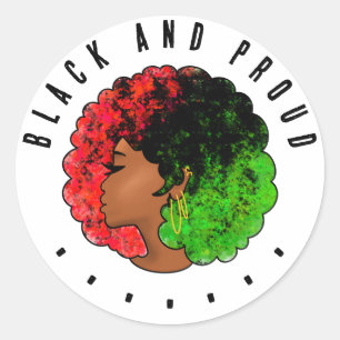 Adesivo Pan-africana menina mulher negra verde vermelho or