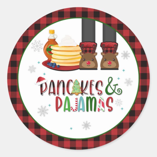 Adesivo Pancakes & Pajamas - Vinheta do Partido de Natal - (Frente)