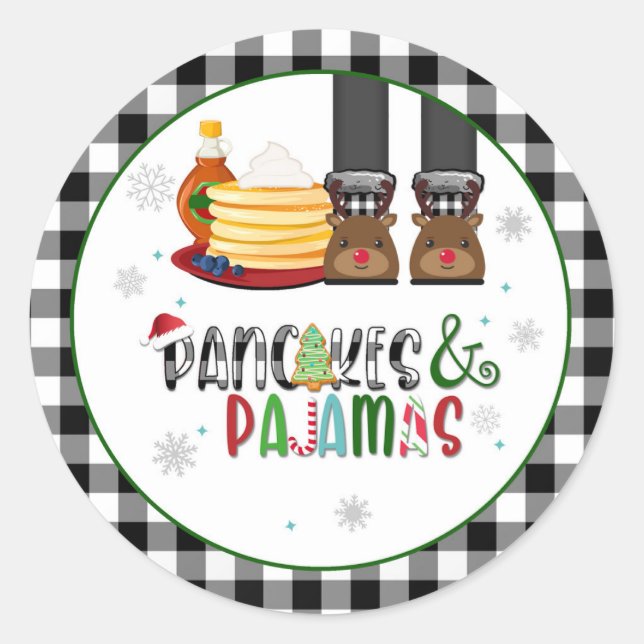 Adesivo Pancakes & Pajamas - Vinheta do Partido de Natal - (Frente)