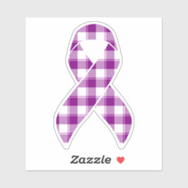 Adesivo Pancreatic Cancer Awareness Plaid Ribbon Purple