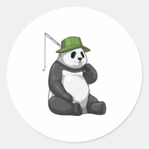 Adesivo Panda a pescar com cana de pesca