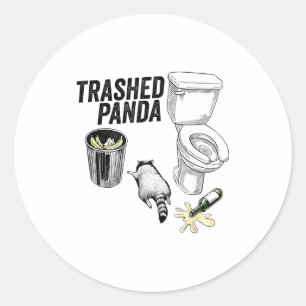 Adesivo Panda Arrasado, Guaxinim Bêbado Engraçado, Humor d
