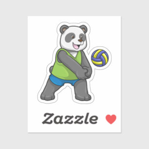 Adesivo Panda at Sports with Volleyball