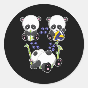 Adesivo Panda Bamboo Coma Voleibol Do Sono Repete Volleyba