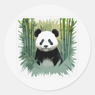 Adesivo Panda Bear Bamboo em Floresta