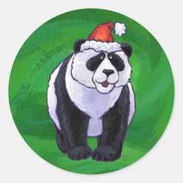 Adesivo Panda Bear em Santa Chapéu em Verde