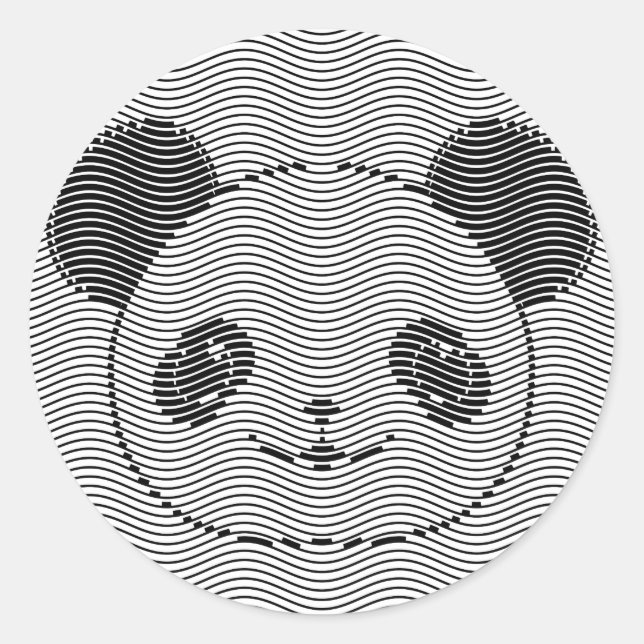 Adesivo Panda Bear Face On Wave Patterno (Frente)