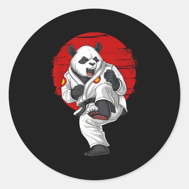 Adesivo Panda Bear Karate Kickboxing Kung Fu Taekwondo Mia (Frente)