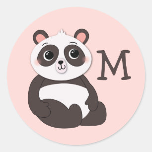 Adesivo Panda Bear Kid's Cute Name Envelope Seal Stickers