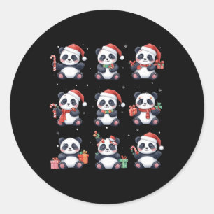 Adesivo Panda Bear Natal Santa Hat Amante de os animais En