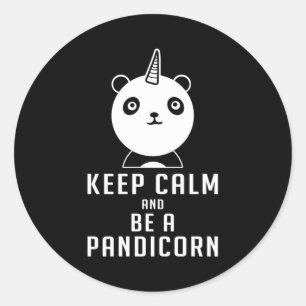 Adesivo Panda Bear Pandicorn Mantém Calma, Engraçada Ide