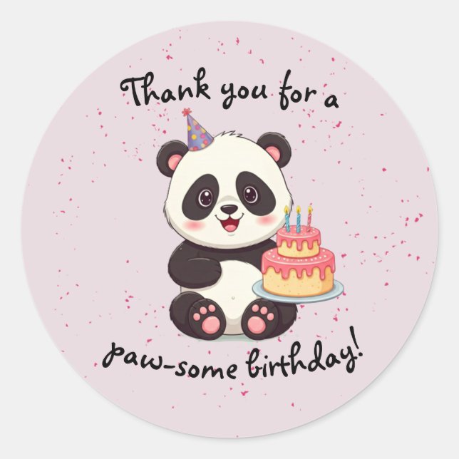 Adesivo Panda Birthday Sticker (Frente)