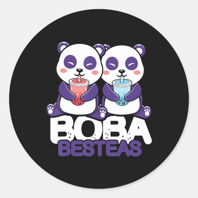 Adesivo Panda Boba Bubble Tea Anime Kawaii Neko Girls (Frente)
