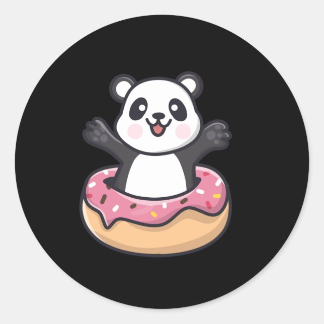 Adesivo Panda Bonita Saindo De Uma Rosquinha (Frente)