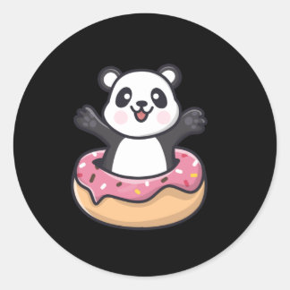 Adesivo Panda Bonita Saindo De Uma Rosquinha