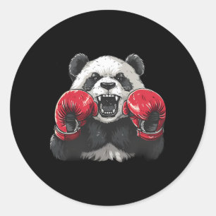 Adesivo Panda Boxeador Com Luvas de Boxe Kickboxing Comédi