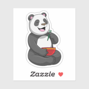 Adesivo Panda com Bowl Ramen