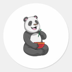 Adesivo Panda com Bowl Ramen
