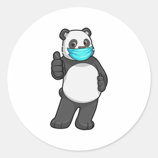 Adesivo Panda com máscara de rosto (Frente)