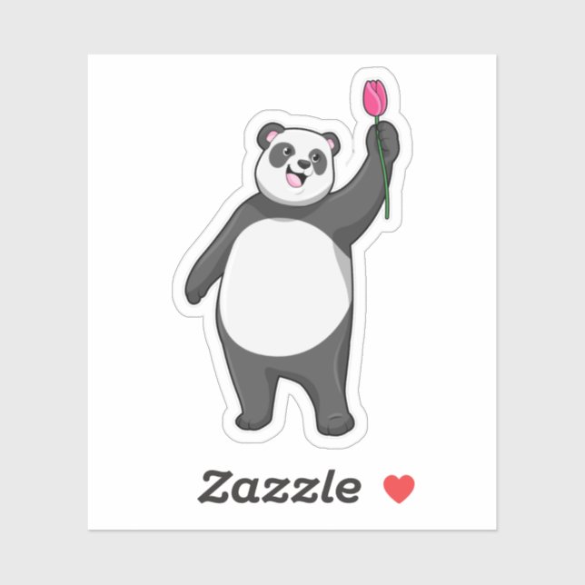 Adesivo Panda com Tulip (Folha)