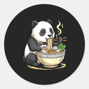 Adesivo Panda Comendo Macarrão Ramen Engraçado