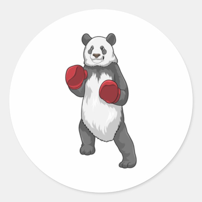 Adesivo Panda como Boxer com luvas "in a box" (Frente)