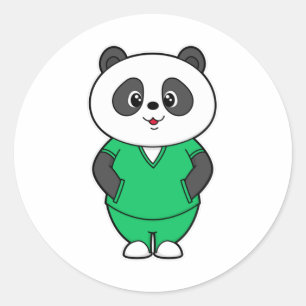 Adesivo Panda como enfermeira com Smock