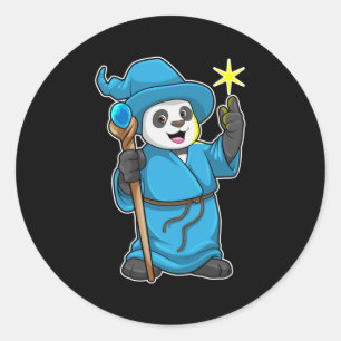 Adesivo Panda como Feiticeiro com varinha mágica