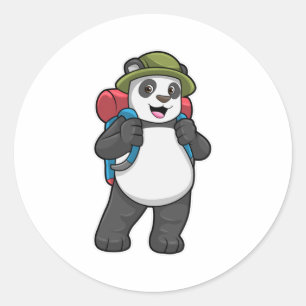 Adesivo Panda como Hiker com mochila