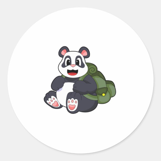 Adesivo Panda como Hiker com mochila (Frente)