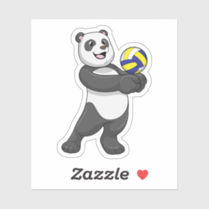 Adesivo Panda como jogador de voleibol