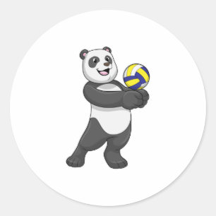 Adesivo Panda como jogador de voleibol